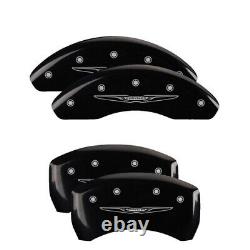 MGP Caliper Covers Set of 4 Black finish Silver Chrysler Wing Style 2