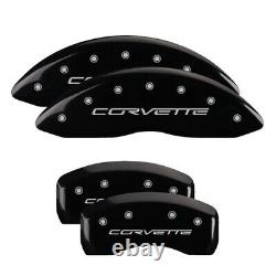 MGP Caliper Covers Set of 4 Black finish Silver Corvette (C6)