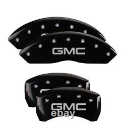 MGP Caliper Covers Set of 4 Black finish Silver GMC