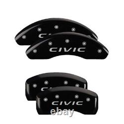 MGP Caliper Covers Set of 4 Black finish Silver Honda Civic (2016)