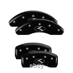 MGP Caliper Covers Set of 4 Black finish Silver Kia Logo (Circle K)