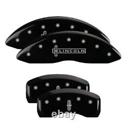 MGP Caliper Covers Set of 4 Black finish Silver Lincoln / Star logo