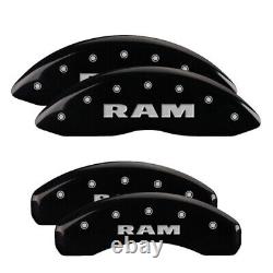 MGP Caliper Covers Set of 4 Black finish Silver RAM