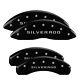 Mgp Caliper Covers Set Of 4 Black Finish Silver Silverado