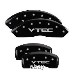 MGP Caliper Covers Set of 4 Black finish Silver VTEC