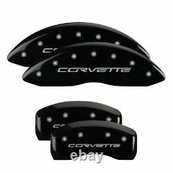 MGP Caliper Covers (Set of 4) For Chevy Corvette 2005-2013 Fr & Rr Black Finish