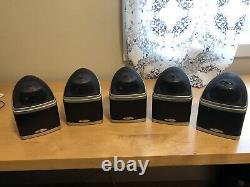 MIRAGE NANOSAT Speakers Five (5) speaker set black and silver finish