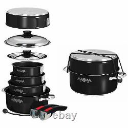 Magma Products 10 Piece Induction Cookware Set with Nonstick Enamel Finish, Black
