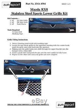 Mazda RX8 Lower Grille Set Black finish (2004 to 2008)