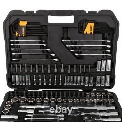 Mechanics Tool Set 200-Piece Polished Chrome Finish 1/4 3/8 1/2 Drive Shop