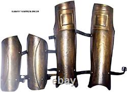 Medieval 300 Greek Spartan King Leonidas Armor Arm & Leg Guard Set Black Finish