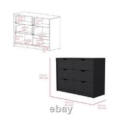 Modern 2 Piece Bedroom Set, Nightstand + Dresser, Black Finish FREE SHIPPING