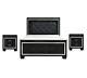 Modern Black Finish Glam Bedroom Set 3pc Queen Led Bed And Nightstands Set