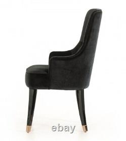 Modern Design Black Finish 7 piece Dining Room Rectangular Table Chairs Set ICV1