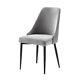 Modern Design Velvet Fabric Gray Side Chairs Set Of 4 Metal Legs Black Finish