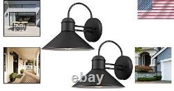 Modern Industrial Outdoor Wall Sconce Set 11 Black Finish for Bright Spaces