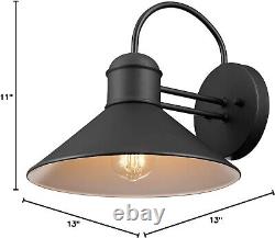 Modern Industrial Outdoor Wall Sconce Set 11 Black Finish for Bright Spaces
