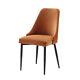 Modern Sleek Design Velvet Fabric Orange Side Chair Set Of 2 Black Finish Meta