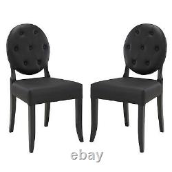 Modway Button Set Of 2 Dining Side Chair With Black Finish EEI-1279-BLK