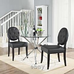 Modway Button Set Of 2 Dining Side Chair With Black Finish EEI-1279-BLK