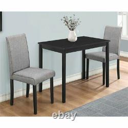 Monarch 3 Piece Dinette Set in Black and Gray