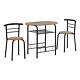 Monarch Contemporary 3-piece Dining Set With Dark Taupe And Black Finish I 1206