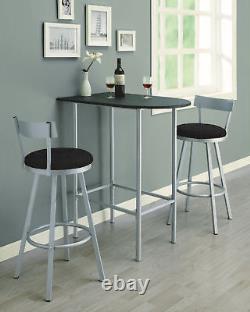 Monarch Contemporary Set Of 2 Bar Stool In Silver And Black Finish I 2332