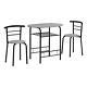 Monarch Modern 3-piece Dining Table Set With Grey And Black Finish I 1207