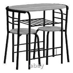 Monarch Modern 3-Piece Dining Table Set With Grey And Black Finish I 1207