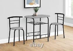 Monarch Modern 3-Piece Dining Table Set With Grey And Black Finish I 1207