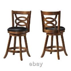 Monarch Transitional Set Of 2 Bar Stool In Oak And Black Finish I 1252