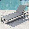 Mottetta Outdoor Finished Aluminum Framed Chaise Lounge With Mesh Body