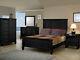 New 5 Pieces Traditional Design Black Finish Bedroom Set With Queen Panel Bed Ia75