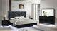New Modern Italian 4pc Led Gloss Black Queen King Contemporary Bedroom Set