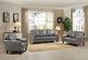 New Modern Style 3pc Set Gray Finish Sofa Loveseat & Chair Living Home Furniture