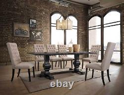 NEW Traditional Black Finish Dining Room Furniture 9 piece Table Chairs Set ICB0
