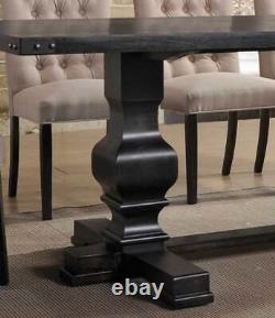 NEW Traditional Black Finish Dining Room Furniture 9 piece Table Chairs Set ICB0