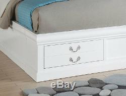 NEW White Finish 5 piece Bedroom Set with King Bookcase Headboard Storage Bed IAB6