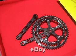 NIB rare ZEUS 2000 black finish crank set with Ti BB factory drilled 53/42 rings