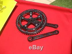 NIB rare ZEUS 2000 black finish crank set with Ti BB factory drilled 53/42 rings