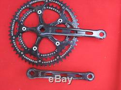 NIB rare ZEUS 2000 black finish crank set with Ti BB factory drilled 53/42 rings