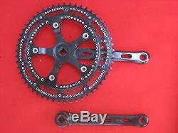 NIB rare ZEUS 2000 black finish crank set with Ti BB factory drilled 53/42 rings