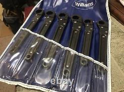 NOS Williams USA 12 Pt Ratcheting Flare Nut Wrench Set Of 6 Black Oxide Finish