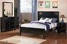 New 4pc Attica Contemporary Black Finish Wood Twin Or Full Bedroom Set