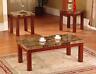 New Faux Marble 3 Piece Coffee And End Table Set Tables, In Black/cherry Finish