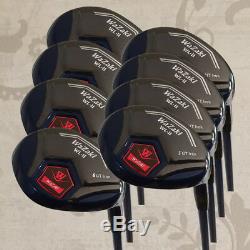 New Japan Wazaki Black Oil Finish Mx Steel 456789PS Hybrid Iron Golf Club Set&c