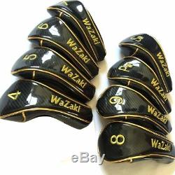 New Japan Wazaki Black Oil Finish Mx Steel 456789PS Hybrid Iron Golf Club Set&c