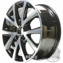 New Set of 4 16 Machined Black Alloy Wheels for 2005-2018 VW Volkswagen Jetta