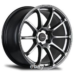 New Set of Avid1 AV27 18x9.5 +38 5x114.3 Hyper Black Finish Wheels (Set of 4)