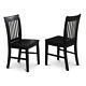 Norfolk Dining Chair Wood Seat Black Finish, Set Of 2